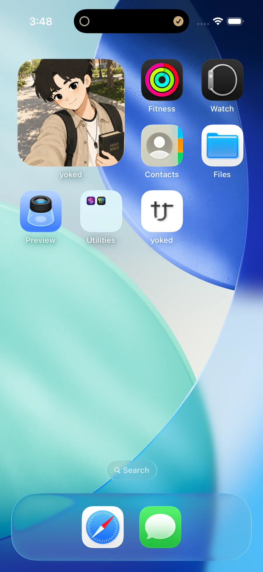 The Yoked widget on an iPhone home screen