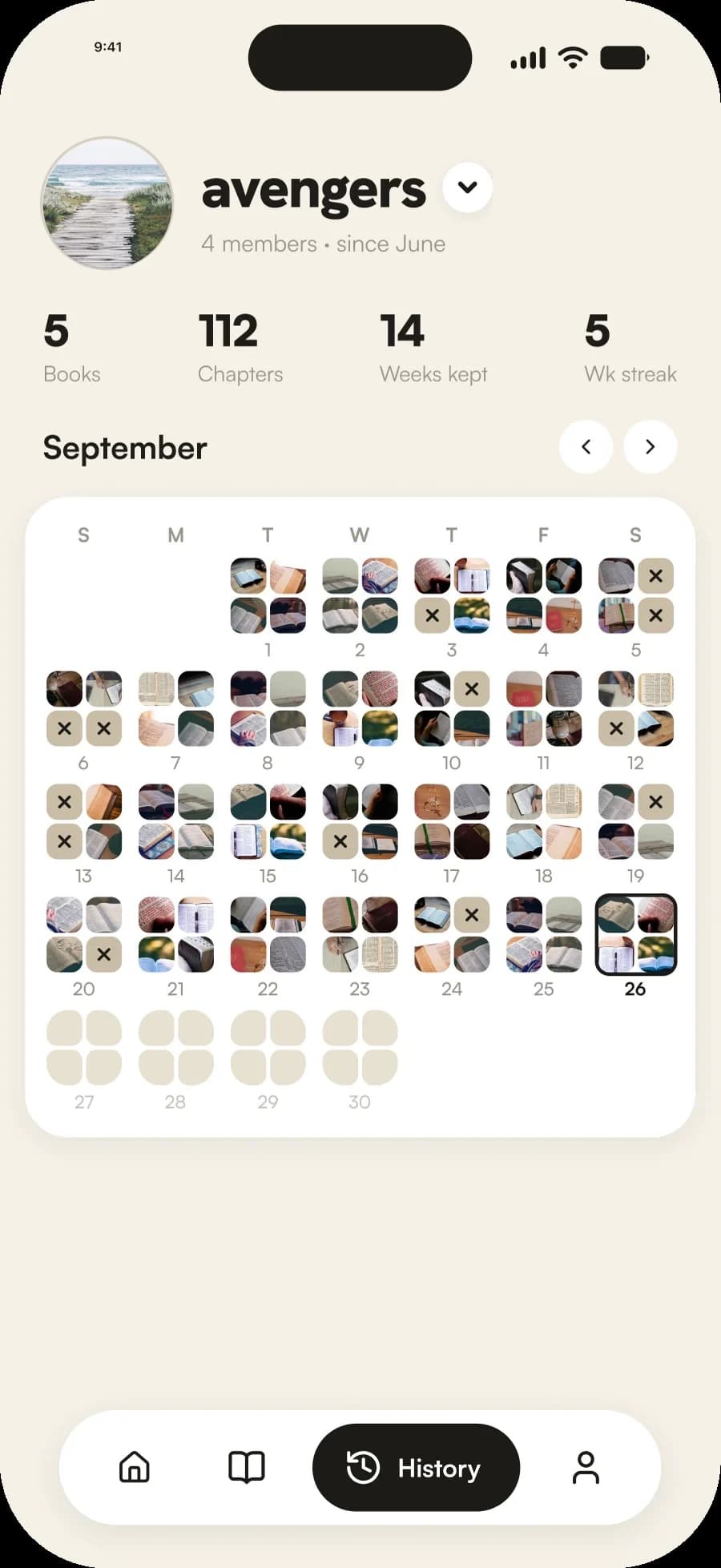 A month of photo check-ins in Yoked